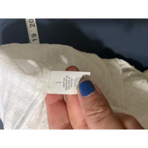 Arie Womens White Strapless Jumpsuit L Gauzy Pockets Beach Vacation Resort - Picture 8 of 16